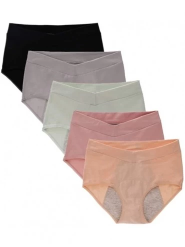 Panties Women's Menstrual Period Panties Protective Leakproof No Rubber Band Briefs - Color Mixing - C2190MHG0CU $36.59
