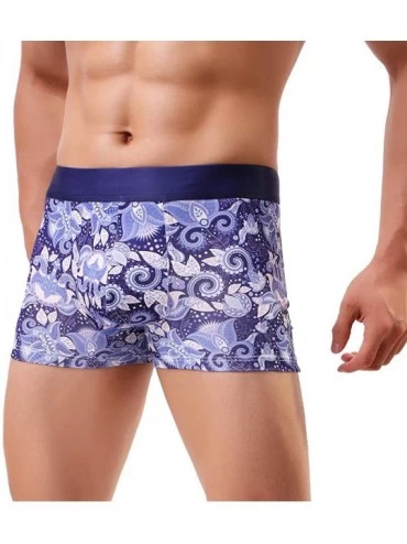 Briefs Men's Colorful Reflective Rainbow Breathable Comfort Stretch Nylon Boxer Brief Low Rise Underwear for Show - Dark Blue...