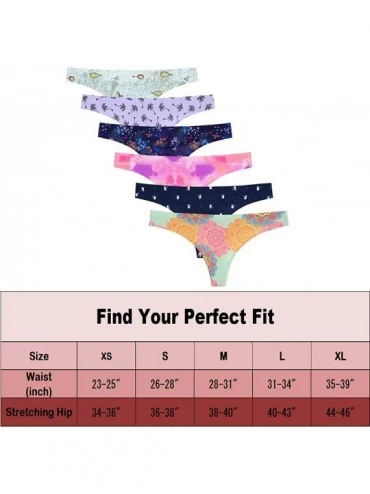 Panties Seamless Underwear for Women Low Rise No Show Thong Brief Invisible Panties for Girls (6 Pack) - Multicolored-6 Pack ...