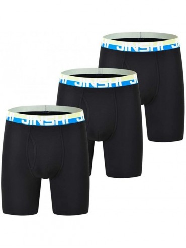 Boxer Briefs Men's Underwear Comfort Soft Bamboo Long Boxer Briefs - 3pack-black-414 - CI188A586CQ $58.36