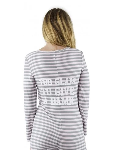 Sets Mentally Exhausted - Womens Onesie Sleep Pajama - Too Glam to Give a Damn - C818AT4AD23 $33.32