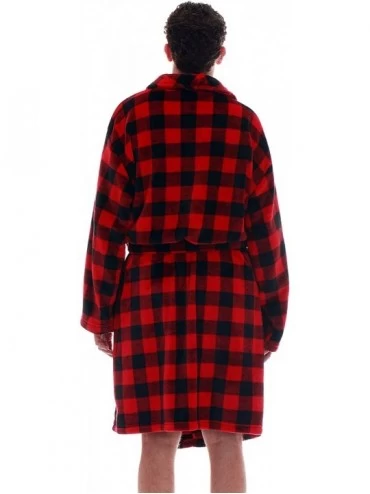 Robes Matching Velour Lounge Robes for Family Couples Dog and Owner Buffalo Plaid - Buffalo Plaid Men's - CQ18E8HH7GW $25.30