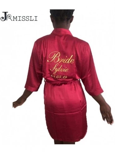 Robes Silk Gowns Wedding Bathrobe for Women Satin Robe Women Bridesmaid Robes Bride Robe Team Sleepwear Custom Personality - ...