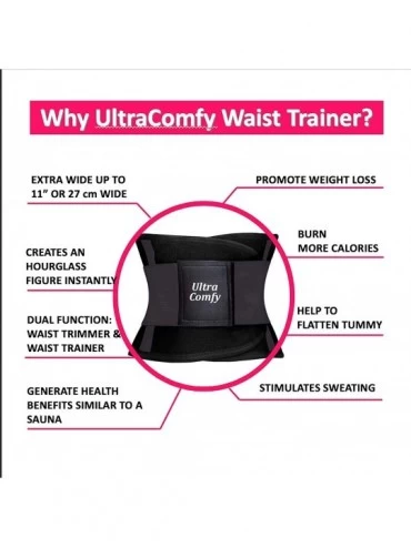 Shapewear Waist Trainer Waist Trimmer AB Belt Sweat Belt for Workout Corset Waist Shaper - Black - CH18T729HTC $18.12