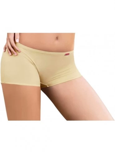 Panties Women's Classic Cotton Boyshort Super Comfort - Beige - C711Q6KWV3T $12.36