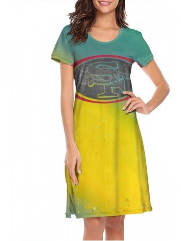 Nightgowns & Sleepshirts Sleep Shirts for Women Girls- Sleepwear Nightgowns Sleep Tee Print Sleep Dress - C619CM5EC20 $57.56