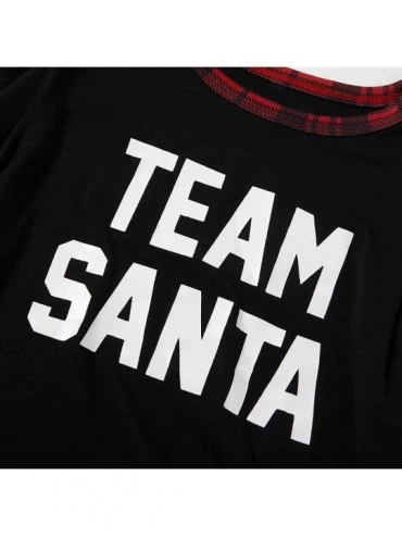 Sets IFFEI Matching Family Pajamas Sets Christmas PJ's with Christmas Team Santa Letter Printed Long Sleeve Tee and Pants - C...