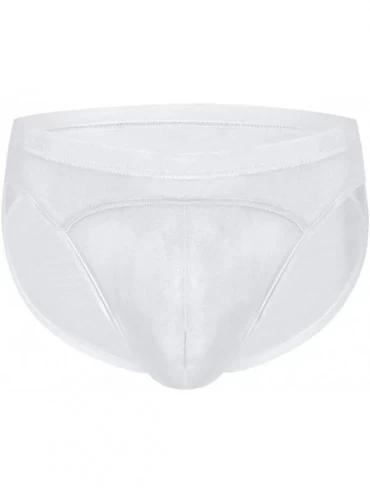 Briefs Men's Mesh Underwear Casual Thin Section Low Waist Breathable Briefs - White - C3192M2QI98 $25.75