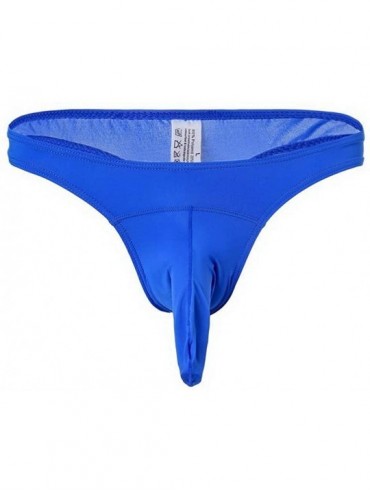 G-Strings & Thongs Ice Silk Bullet Separation Men's Underwear - Blue - C019257NOYU $24.81