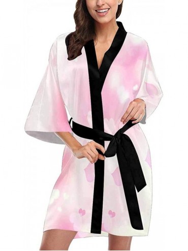 Robes Custom Watercolor Alphabet Women Kimono Robes Beach Cover Up for Parties Wedding (XS-2XL) - Multi 4 - C9190AWK8O7 $99.53