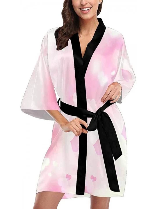 Robes Custom Watercolor Alphabet Women Kimono Robes Beach Cover Up for Parties Wedding (XS-2XL) - Multi 4 - C9190AWK8O7 $55.30