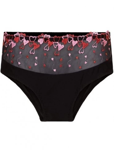 Bras Black Lace Bra Bralette Underwire Pink red Hearts See Through Sheer - CF189LDT3DL $34.83