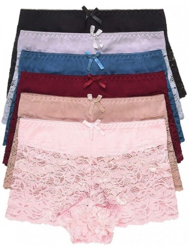 Panties 12 Pack of Women's Regular & Plus Size Lace Boyshort Panties Panty Underwear - 6672-12pcs - CA18UAM2OSL $57.31