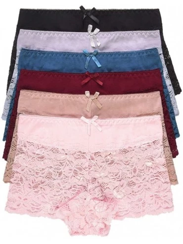 Panties 12 Pack of Women's Regular & Plus Size Lace Boyshort Panties Panty Underwear - 6672-12pcs - CA18UAM2OSL $52.54