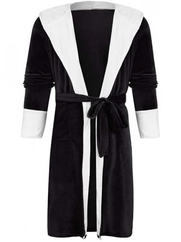 Robes Women Luxurious Fleece Robes Fluffy Robes Long Soft Warm Plush Shawl Kimono Bathrobe Winter House Coat Black XL - CS18A...