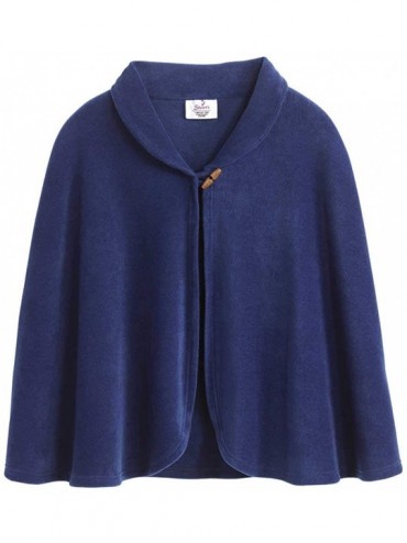 Robes Disabled Adults & Elderly Needs Womens Warm Bed Jacket Cape Or Bed Shawl - Estate Blue - CM193MA4ZZM $93.15