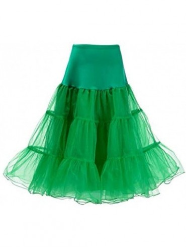 Slips Women 50s Petticoat Skirts Rockabilly Retro Underskirt Crinoline Tutu Dress - Green - CJ195N2IILA $89.66