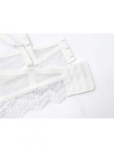 Bras Women's Push Up Bra Lace Underwired Lingerie Bra and Panties 2 Piece Set - White - C418YYYGR05 $21.75