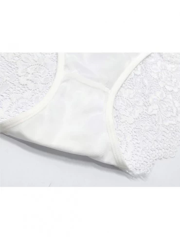 Bras Women's Push Up Bra Lace Underwired Lingerie Bra and Panties 2 Piece Set - White - C418YYYGR05 $21.75