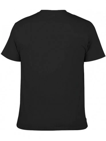 Undershirts Cat and Bush Cotton T Shirt Mens Heat Dissipation Everyday Short Sleeve Cartoon - Black - CT19DW4WYTY $20.75