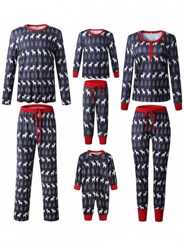 Sets Holiday Pajamas Set Matching Family Christmas Pajamas Sleepwear Deer Print Family Set Holiday Pjs - Mom - CS18AH2D0GL $5...