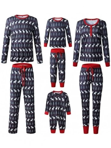 Sets Holiday Pajamas Set Matching Family Christmas Pajamas Sleepwear Deer Print Family Set Holiday Pjs - Mom - CS18AH2D0GL $4...