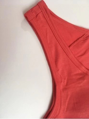 Camisoles & Tanks Womens Tank Tops with Built-in Bra Juniors Workout Top Tees - Red - CM18XMSEXZZ $18.73