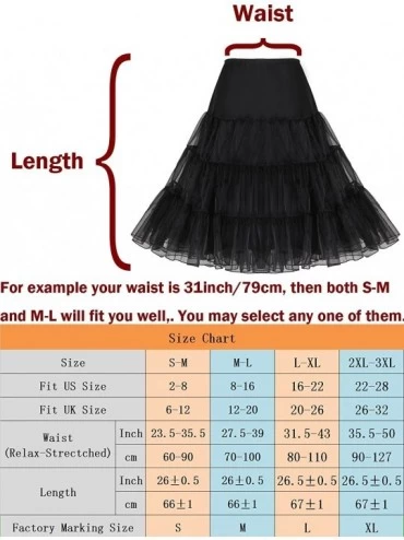 Slips Women's 50s Vintage Petticoat 26" Crinoline Rockabilly Tutu Skirt Slip S-3XL - Orange - CN12M6V2HUD $11.18