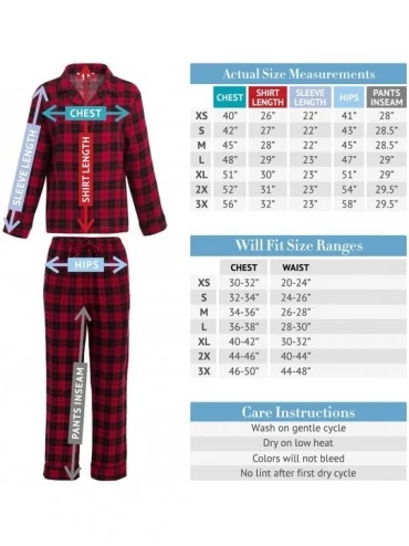 Sleep Sets His and Hers Lightweight Flannel Pajamas- Long Button Down Cotton Pj Set - Women's - Midnight Blue - CI12O498IQM $...