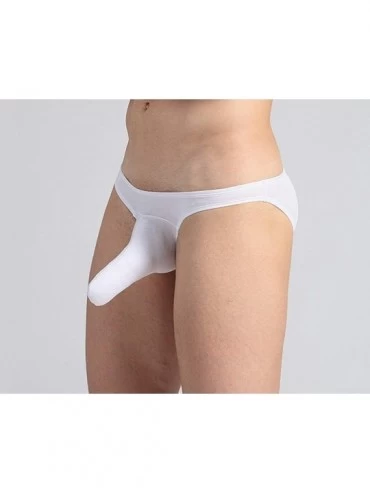 Boxer Briefs Men's Boxer Briefs- Cotton Breathable Trunk Shorts Underpants - White - CZ18ZKGEA6T $11.73