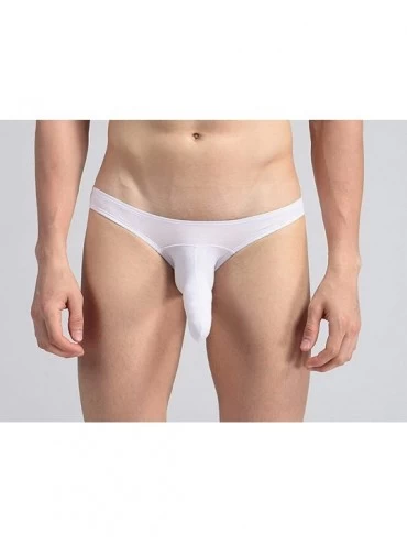 Boxer Briefs Men's Boxer Briefs- Cotton Breathable Trunk Shorts Underpants - White - CZ18ZKGEA6T $11.73