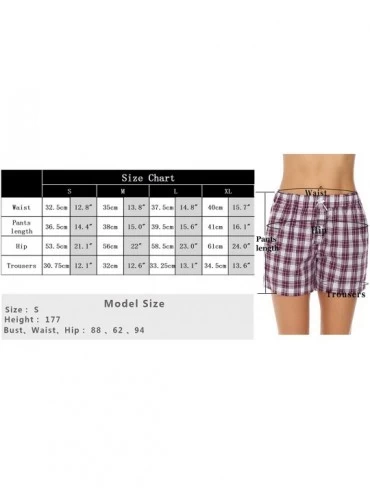 Bottoms Women's Plaid Cotton Sleeping Pajama Shorts Exercise Fitness Bottoms Blue - CA18RK9SLGN $14.69