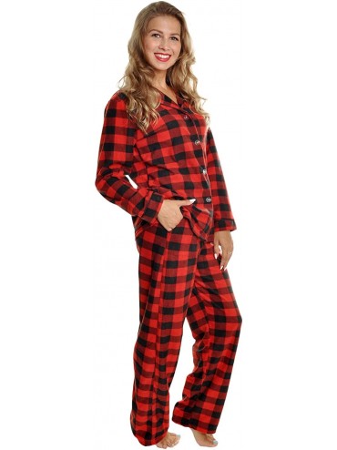 Cozy Fleece Pajama in Matching Family Set with Buffalo Design - Womens ...