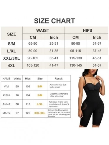 Shapewear Women Tummy Control Shapewear Butt Lifter Thigh Slimming Body Shaper - Black-106 - CM194ZXDDLG $29.76