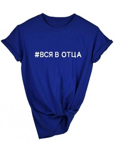 Thermal Underwear Women BCA B OTLA Letter Print T-Shirt Summer Short Sleeve Round Neck Base Top - D-blue - CQ197K2TXLS $34.36