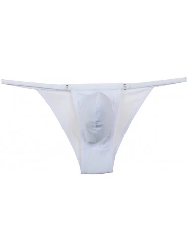 Bikinis Men's Spandex Bikini Elastic Iron G-String Gay Men Mini Briefs Underwear Micro Trunks - White - C212NA1DSE2 $8.66