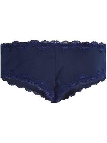 G-Strings & Thongs Men's Sissy Pouch Panties Floral Lace Bikini Briefs Thong Underwear Lingerie - Navy Blue - CY19CSALA9H $30.81