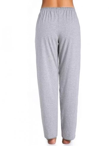 Bottoms Women's Cotton Pajama Pants Loose Lounge wear Long Pj Bottoms - Grey - CV18GZ4UXIR $18.86