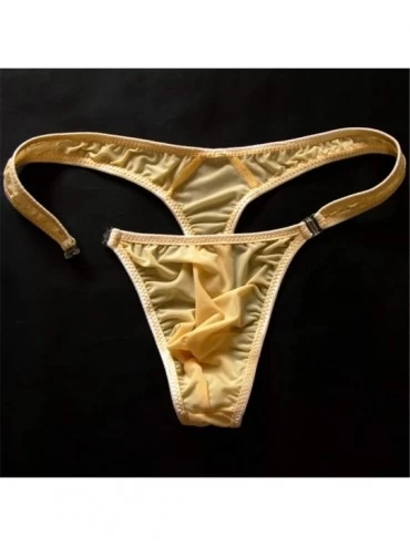 G-Strings & Thongs 2019 Hot Translucent Men Nylon Thongs Sexy Bikini Briefs G Strings/Jocks/Tanga/T Back Underwear - Black - ...