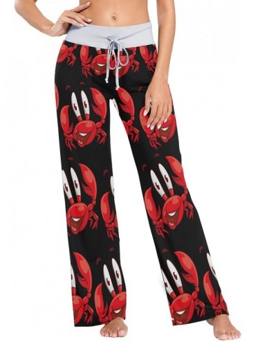Bottoms Happy Red Marine Crab Women's Pajama Pants Comfy Drawstring Lounge Pants Sleepwear - CL19DSWQS8Q $65.07