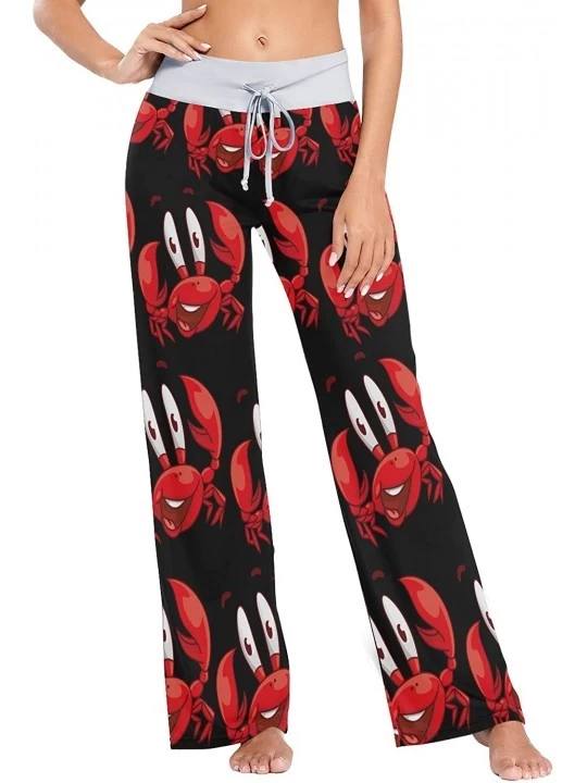 Bottoms Happy Red Marine Crab Women's Pajama Pants Comfy Drawstring Lounge Pants Sleepwear - CL19DSWQS8Q $35.71