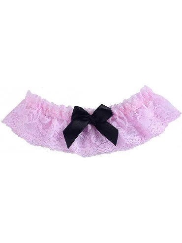 Garters & Garter Belts Ealafee 2020 Sexy Lace Wedding Garters for Bride with Bow Party Prom Leg Garter - Pink - C8199UM7XMQ $...