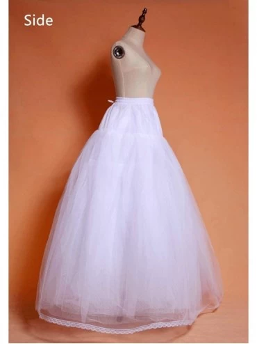 Slips Women's 4/8 Layers Ball Gowns Hoopless Floor Length Crinoline Petticoat Underskirt Slips Skirts for Wedding Dress - 4 L...