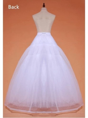 Slips Women's 4/8 Layers Ball Gowns Hoopless Floor Length Crinoline Petticoat Underskirt Slips Skirts for Wedding Dress - 4 L...