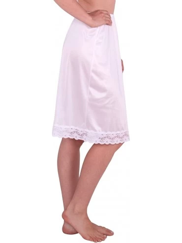 Slips Classic Vintage Half Slip with Lace Details 18" and 23 Inch - White - CQ11ZRBU1WV $13.22