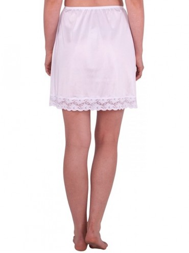 Slips Classic Vintage Half Slip with Lace Details 18" and 23 Inch - White - CQ11ZRBU1WV $22.79