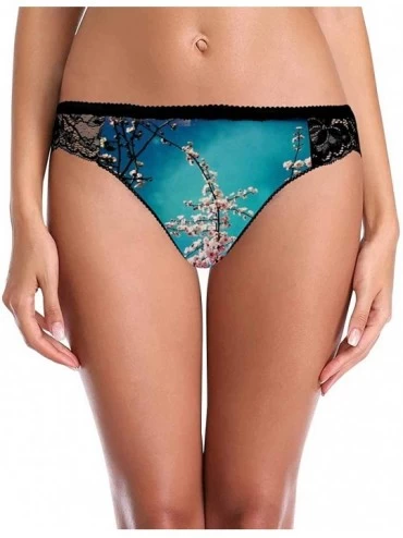 Thermal Underwear Women Lace Underwear Low Waist Brief Soft Panties Blooming Flower Branch - Multi 1 - C219E7GX423 $28.62