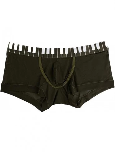 Briefs Men's Fashion Through Ice Silk Boxers Shorts Briefs Underpants Underwear - Army Green - CY12M4LWFRP $10.25