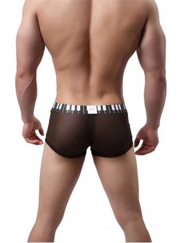 Briefs Men's Fashion Through Ice Silk Boxers Shorts Briefs Underpants Underwear - Army Green - CY12M4LWFRP $10.25