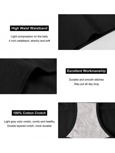 Panties Womens Underwear High Waistd Panties Postpartum Cotton Full Briefs Multipack - Black/Light Grey/Pink/White - CE18YGC6...